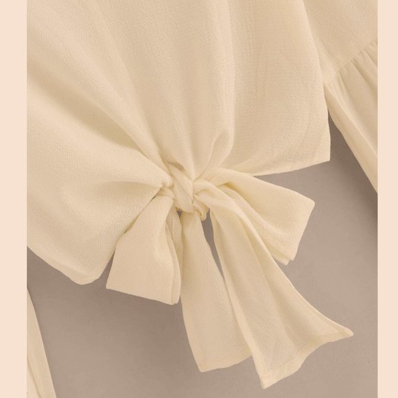 Floral Lightweight Tie Blouse - Picture 3 of 4